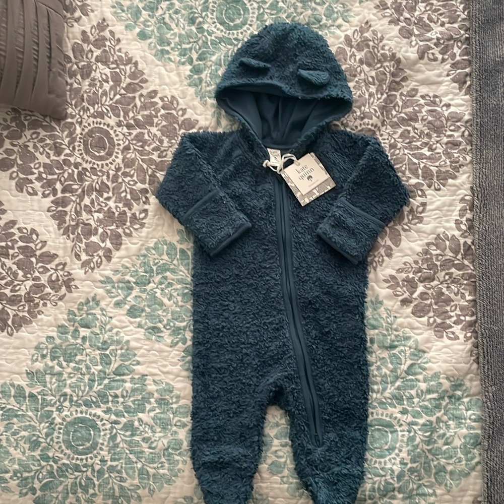 Kate Quinn baby fleece bodysuit  blue